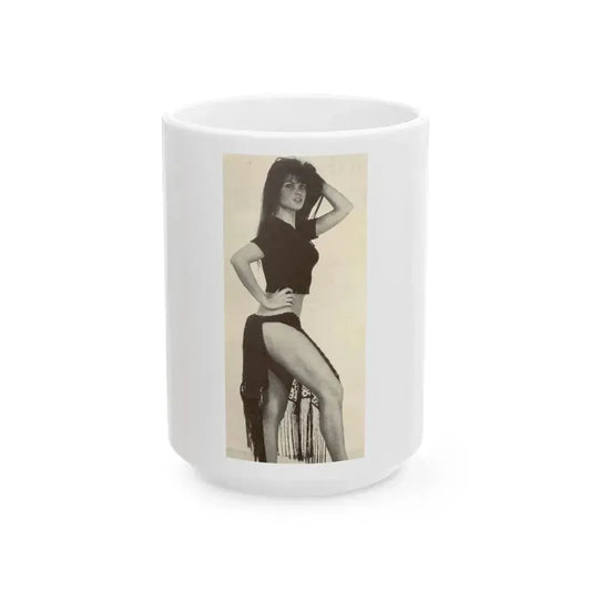 Caroline Munro #212 (Vintage Female Icon) White Coffee Mug 15oz - Go Mug Yourself