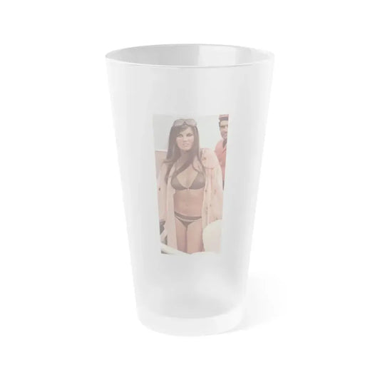 Caroline Munro #213 - 8x10 Color 2-Piece Bikini Swimsuit Photo from late 70's (Vintage Female Icon) Frosted Pint Glass 16oz 16oz Frosted - Go Mug Yourself