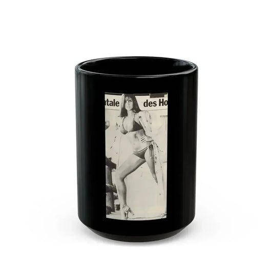 Caroline Munro #214 (Vintage Female Icon) Black Coffee Mug 15oz - Go Mug Yourself