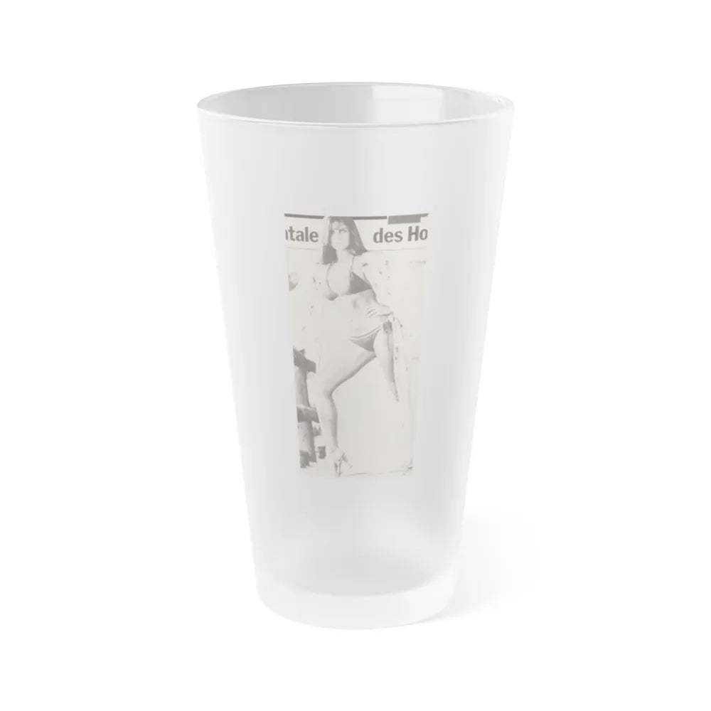 Caroline Munro #214 (Vintage Female Icon) Frosted Pint Glass 16oz-16oz-Frosted-Go Mug Yourself