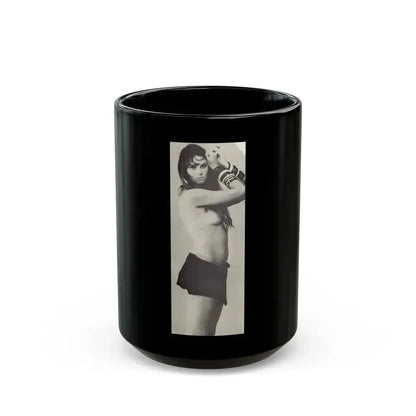 Caroline Munro #215 (Vintage Female Icon) Black Coffee Mug 15oz - Go Mug Yourself