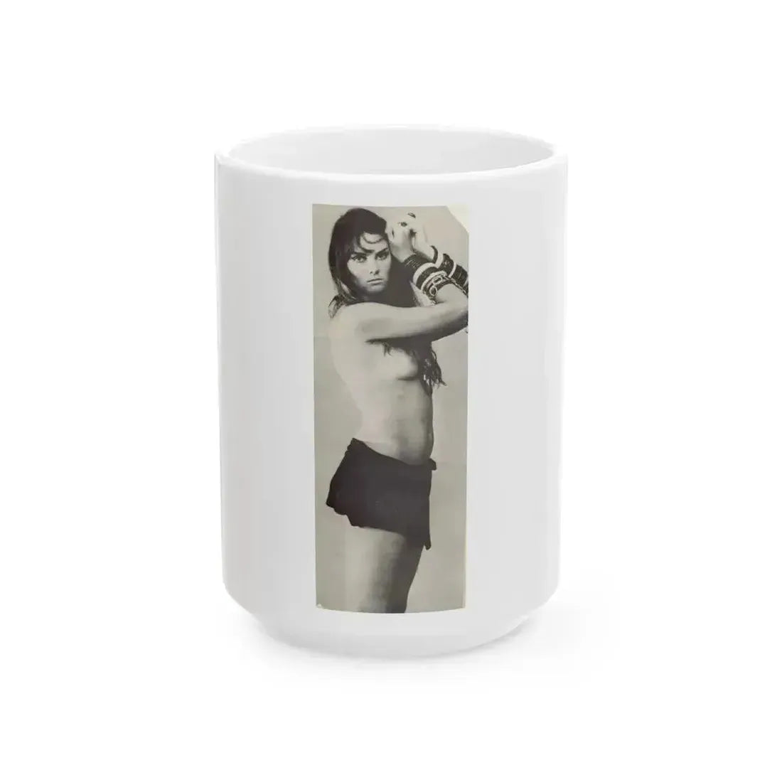 Caroline Munro #215 (Vintage Female Icon) White Coffee Mug 15oz - Go Mug Yourself