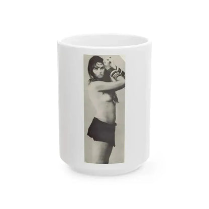 Caroline Munro #215 (Vintage Female Icon) White Coffee Mug 15oz - Go Mug Yourself