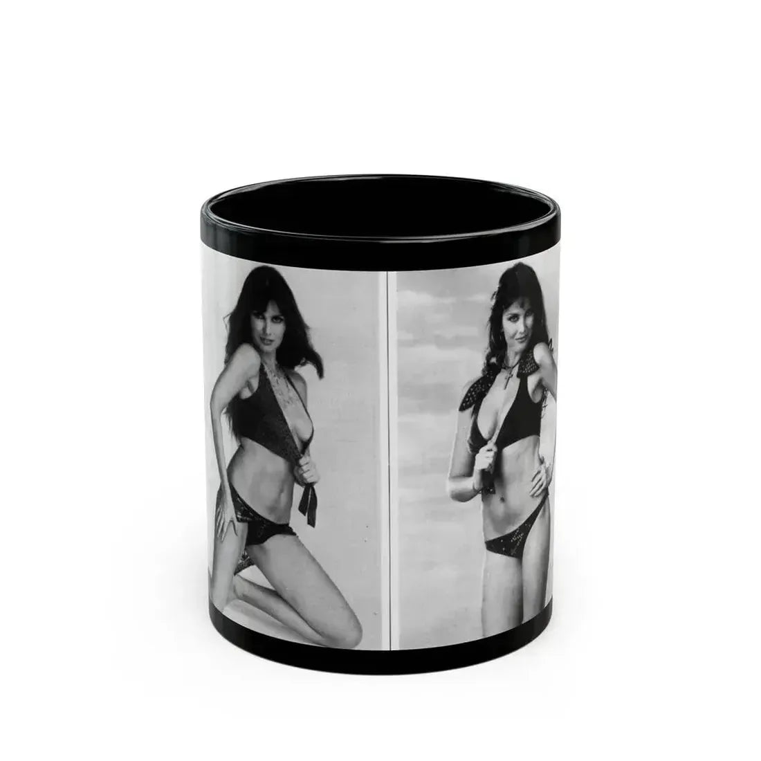 Caroline Munro #219 (Vintage Female Icon) Black Coffee Mug 11oz - Go Mug Yourself