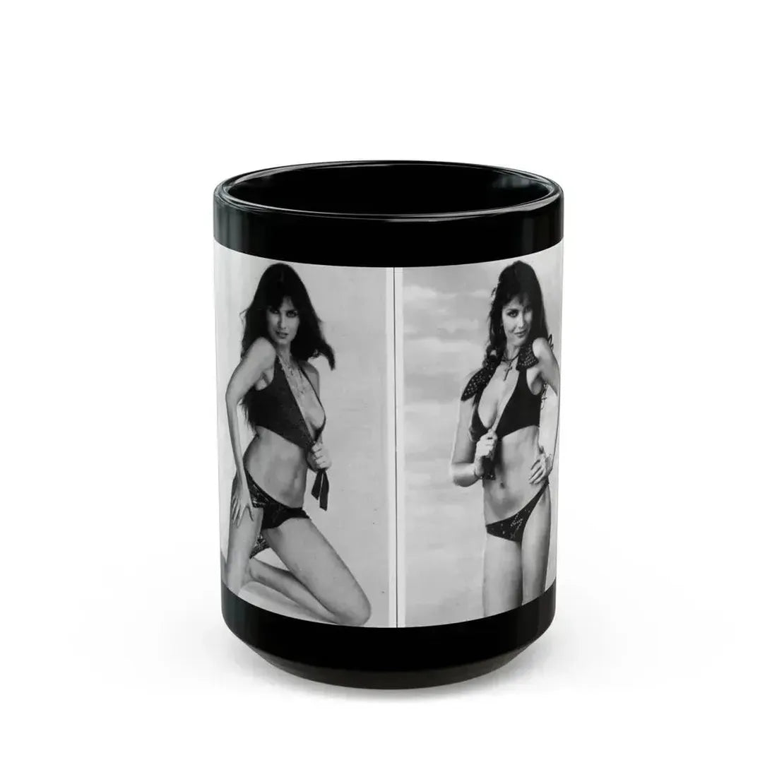 Caroline Munro #219 (Vintage Female Icon) Black Coffee Mug 15oz - Go Mug Yourself