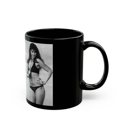 Caroline Munro #219 (Vintage Female Icon) Black Coffee Mug - Go Mug Yourself