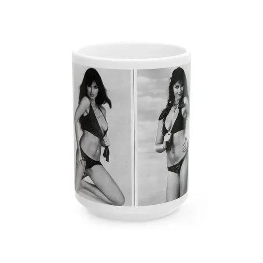 Caroline Munro #219 (Vintage Female Icon) White Coffee Mug 15oz - Go Mug Yourself