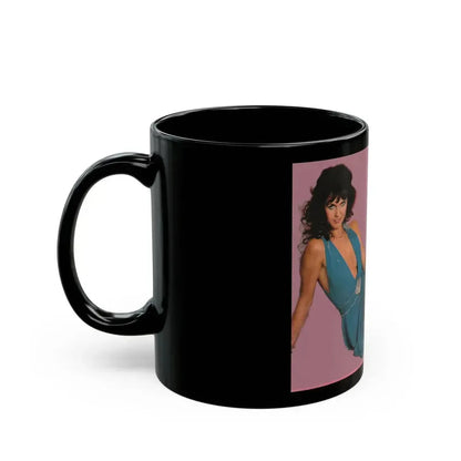 Caroline Munro #223 (Vintage Female Icon) Black Coffee Mug - Go Mug Yourself