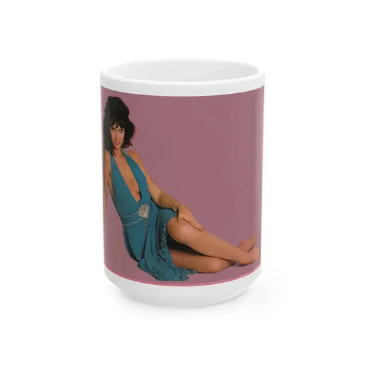 Caroline Munro #223 (Vintage Female Icon) White Coffee Mug 15oz - Go Mug Yourself