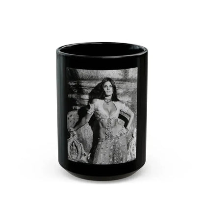 Caroline Munro #228 (Vintage Female Icon) Black Coffee Mug 15oz - Go Mug Yourself