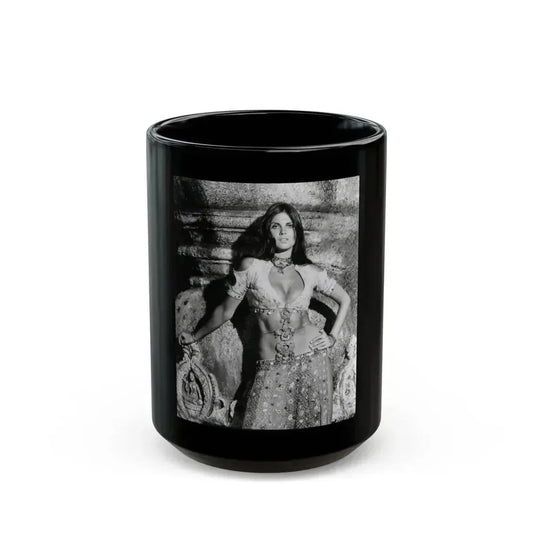 Caroline Munro #228 (Vintage Female Icon) Black Coffee Mug 15oz - Go Mug Yourself