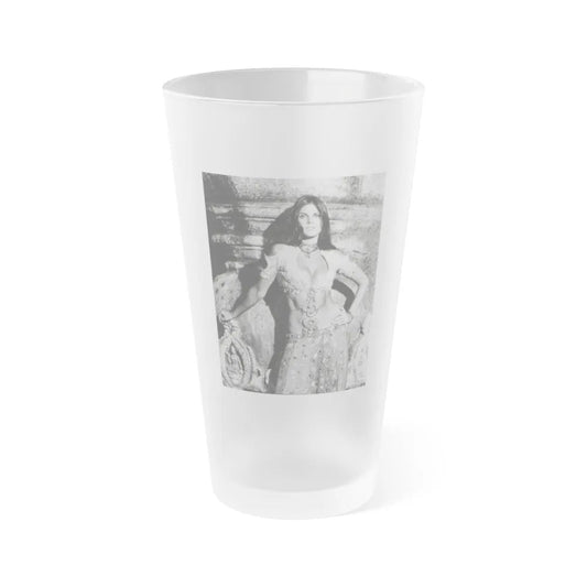 Caroline Munro #228 (Vintage Female Icon) Frosted Pint Glass 16oz-16oz-Frosted-Go Mug Yourself