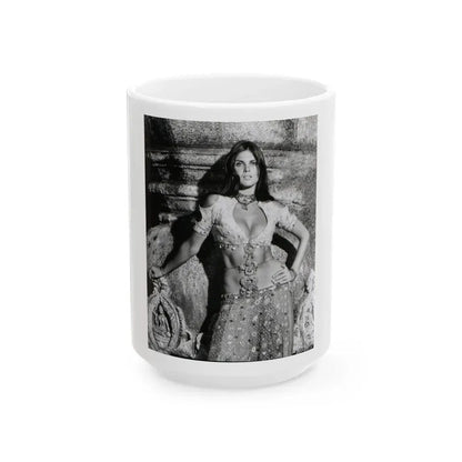 Caroline Munro #228 (Vintage Female Icon) White Coffee Mug 15oz - Go Mug Yourself