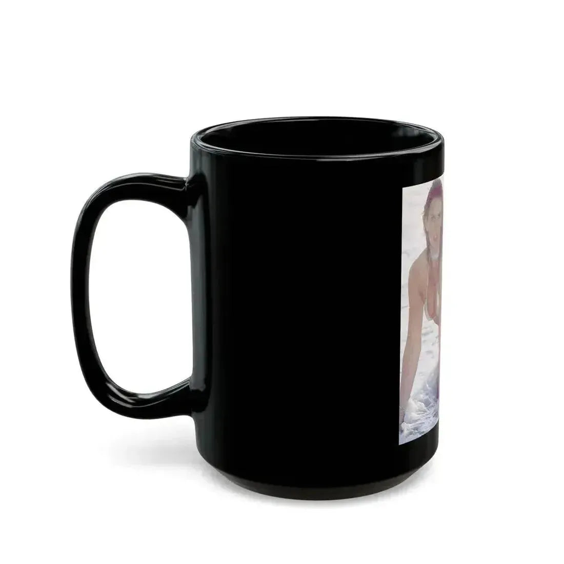 Caroline Munro #229 (Vintage Female Icon) Black Coffee Mug - Go Mug Yourself