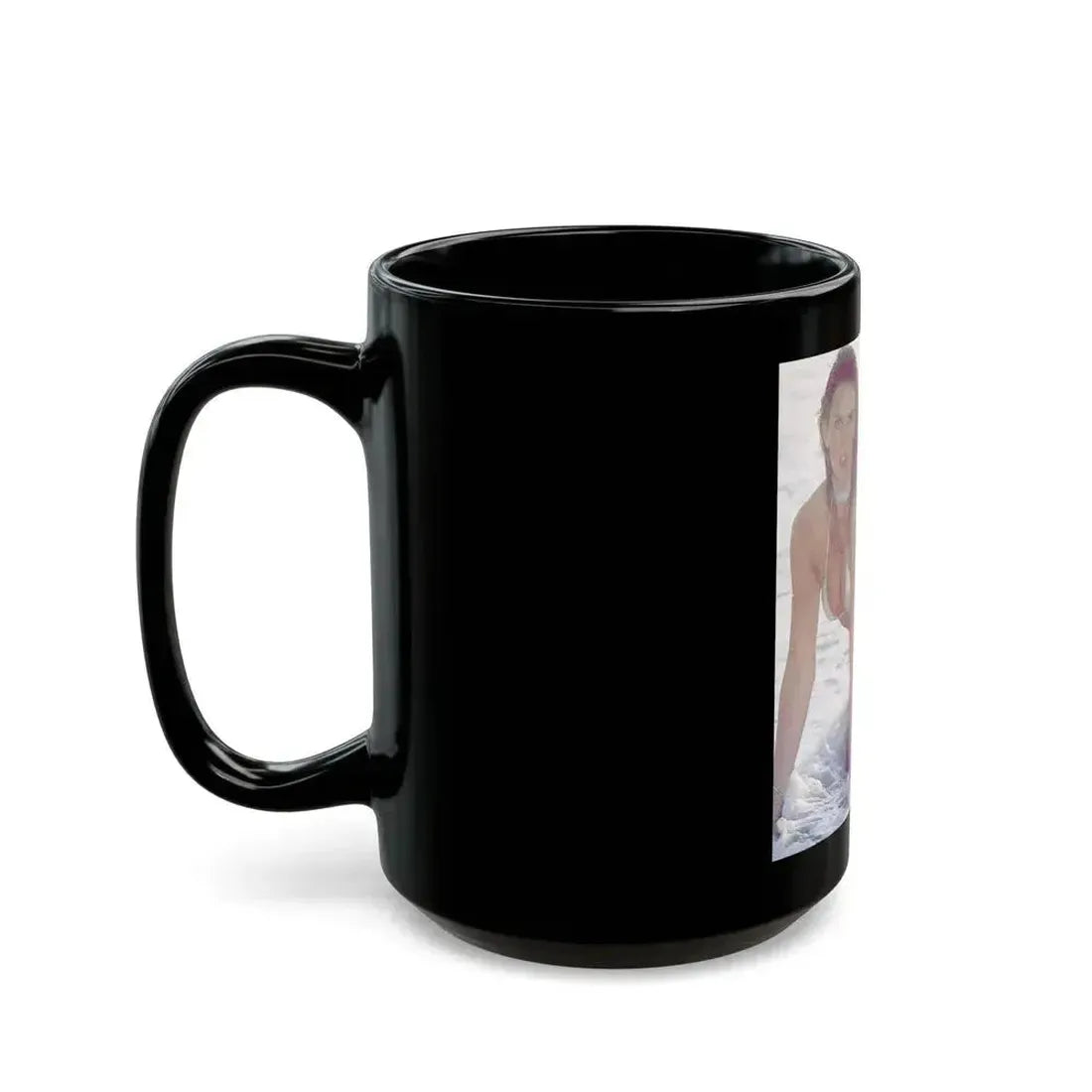 Caroline Munro #229 (Vintage Female Icon) Black Coffee Mug - Go Mug Yourself