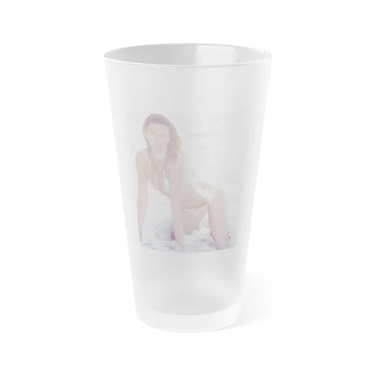 Caroline Munro #229 (Vintage Female Icon) Frosted Pint Glass 16oz-16oz-Frosted-Go Mug Yourself