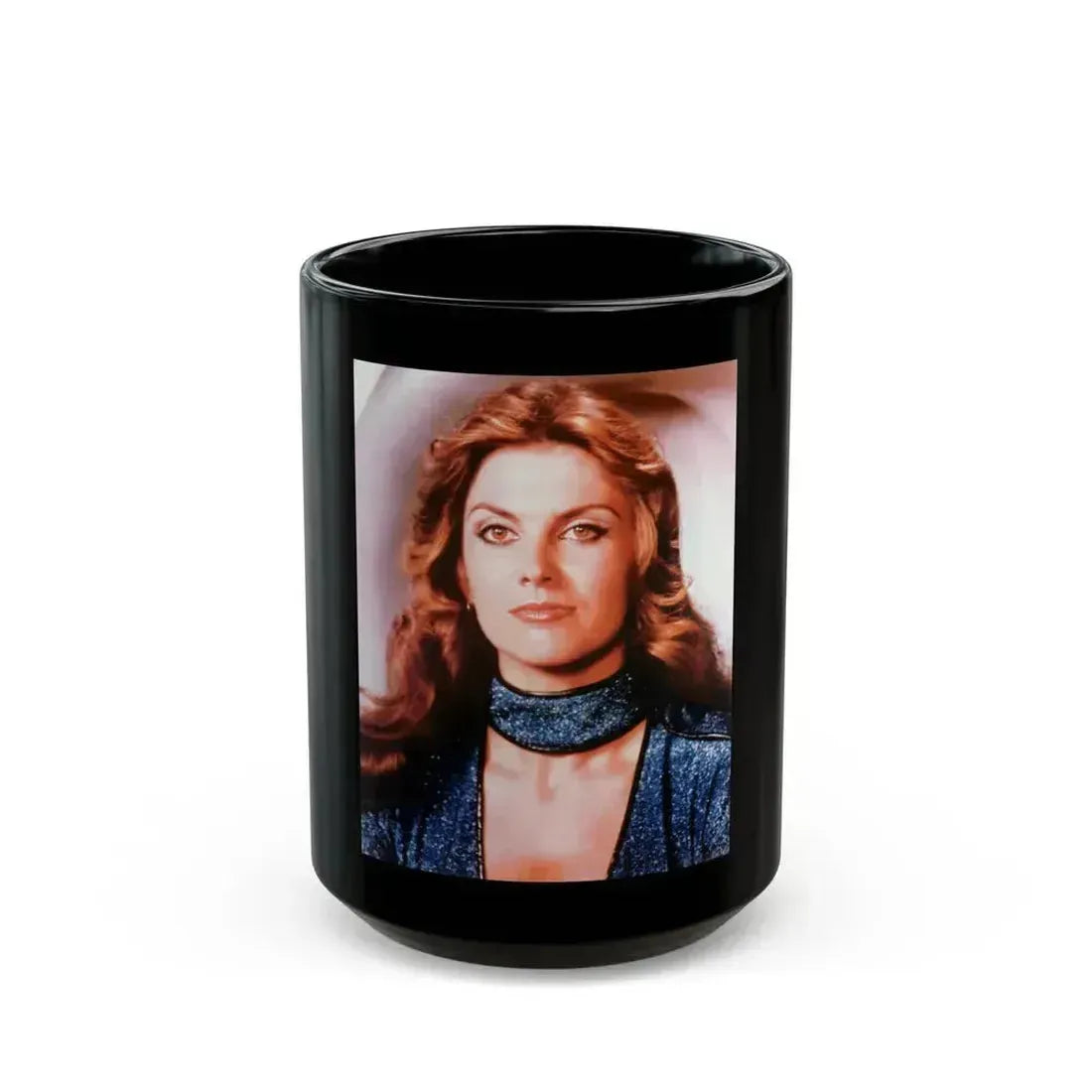 Caroline Munro #231 (Vintage Female Icon) Black Coffee Mug 15oz - Go Mug Yourself