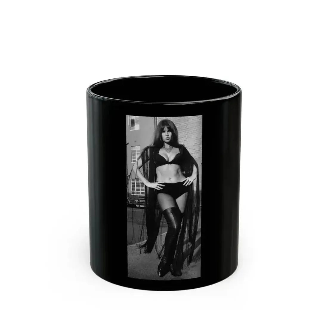 Caroline Munro #232 (Vintage Female Icon) Black Coffee Mug 11oz - Go Mug Yourself