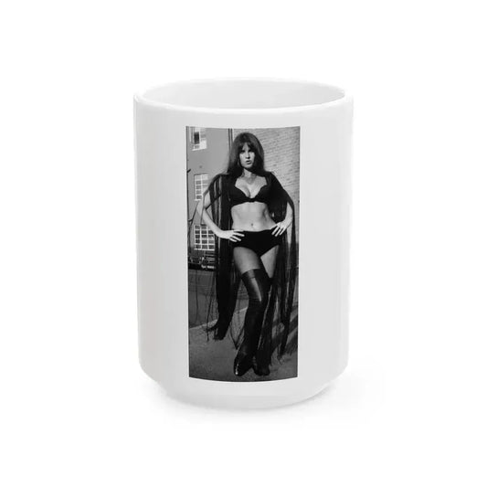 Caroline Munro #232 (Vintage Female Icon) White Coffee Mug 15oz - Go Mug Yourself