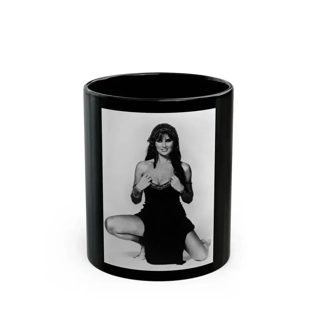 Caroline Munro #233 (Vintage Female Icon) Black Coffee Mug 11oz - Go Mug Yourself