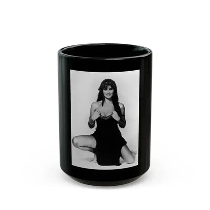 Caroline Munro #233 (Vintage Female Icon) Black Coffee Mug 15oz - Go Mug Yourself