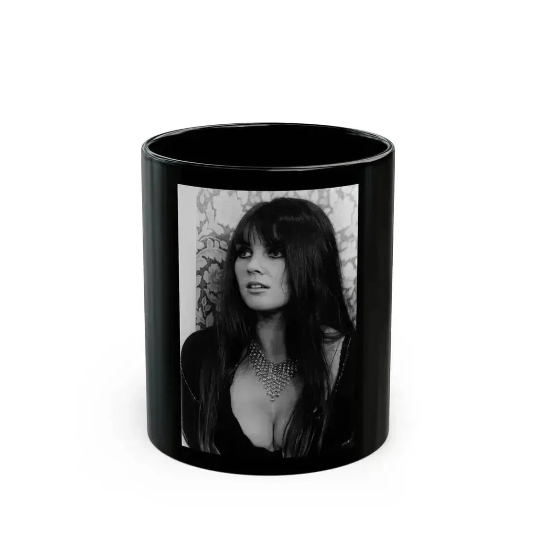 Caroline Munro #234 (Vintage Female Icon) Black Coffee Mug 11oz - Go Mug Yourself