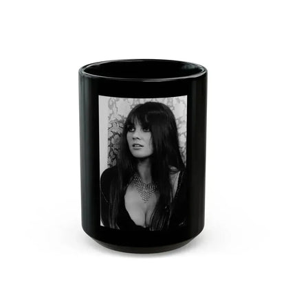 Caroline Munro #234 (Vintage Female Icon) Black Coffee Mug 15oz - Go Mug Yourself