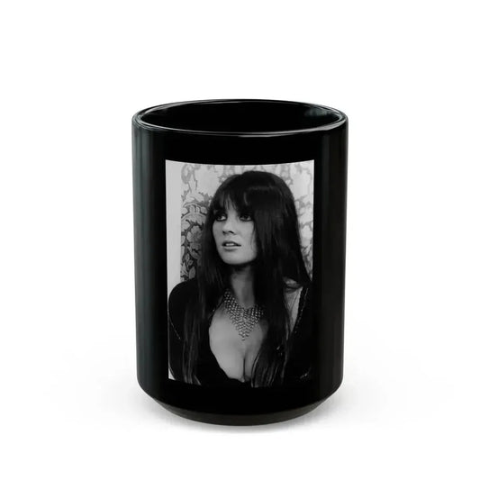 Caroline Munro #234 (Vintage Female Icon) Black Coffee Mug 15oz - Go Mug Yourself
