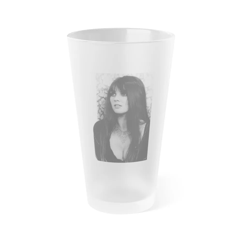 Caroline Munro #234 (Vintage Female Icon) Frosted Pint Glass 16oz-16oz-Frosted-Go Mug Yourself