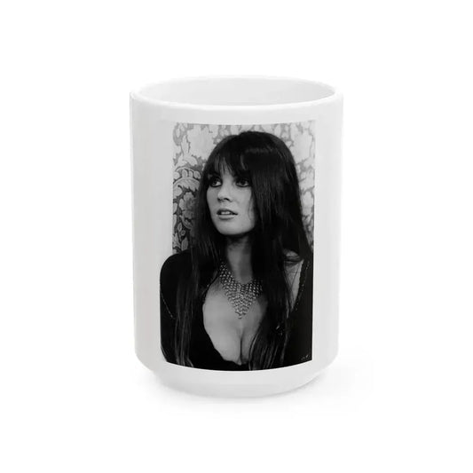 Caroline Munro #234 (Vintage Female Icon) White Coffee Mug 15oz - Go Mug Yourself
