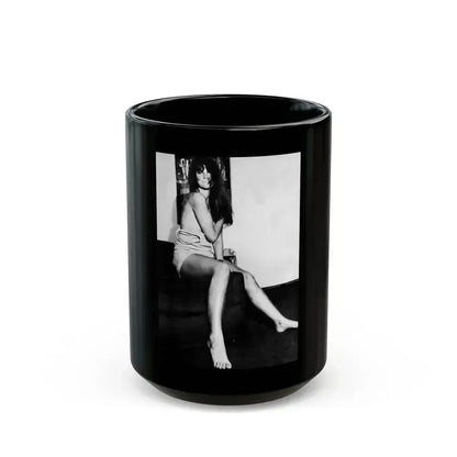 Caroline Munro #239 (Vintage Female Icon) Black Coffee Mug 15oz - Go Mug Yourself