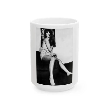 Caroline Munro #239 (Vintage Female Icon) White Coffee Mug 15oz - Go Mug Yourself