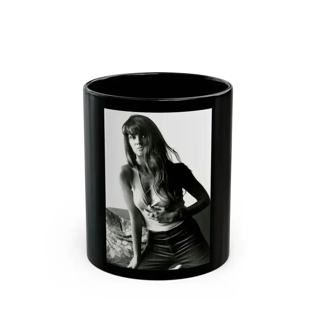 Caroline Munro #240 (Vintage Female Icon) Black Coffee Mug 11oz - Go Mug Yourself