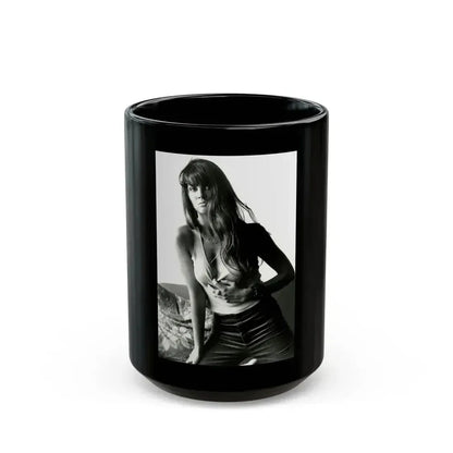 Caroline Munro #240 (Vintage Female Icon) Black Coffee Mug 15oz - Go Mug Yourself