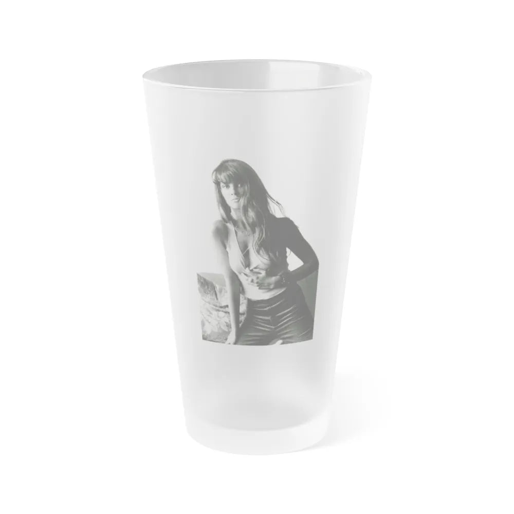 Caroline Munro #240 (Vintage Female Icon) Frosted Pint Glass 16oz-16oz-Frosted-Go Mug Yourself