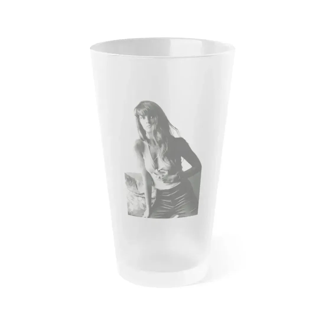 Caroline Munro #240 (Vintage Female Icon) Frosted Pint Glass 16oz 16oz Frosted - Go Mug Yourself