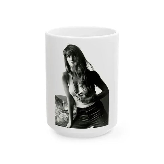 Caroline Munro #240 (Vintage Female Icon) White Coffee Mug 15oz - Go Mug Yourself