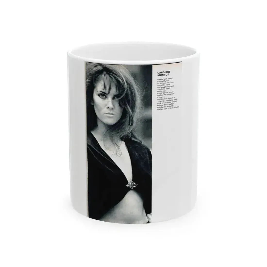 Caroline Munro #241 (Vintage Female Icon) White Coffee Mug 11oz - Go Mug Yourself