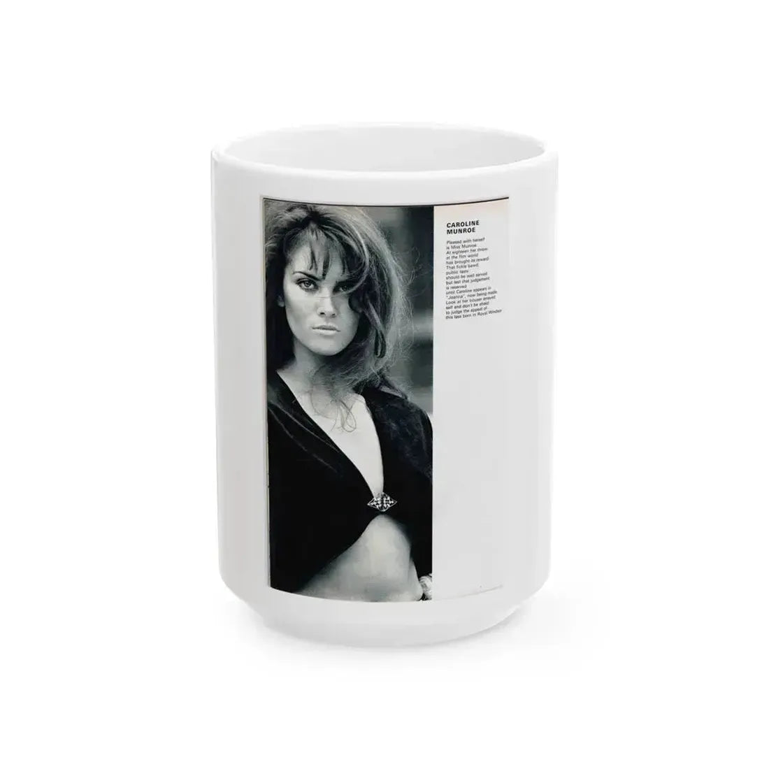 Caroline Munro #241 (Vintage Female Icon) White Coffee Mug 15oz - Go Mug Yourself