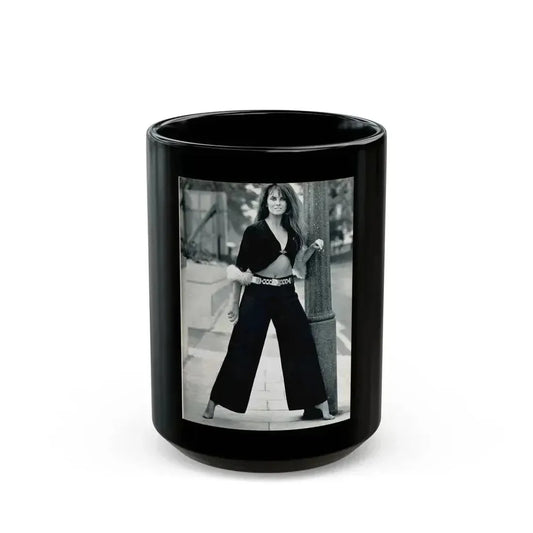 Caroline Munro #242 (Vintage Female Icon) Black Coffee Mug 15oz - Go Mug Yourself
