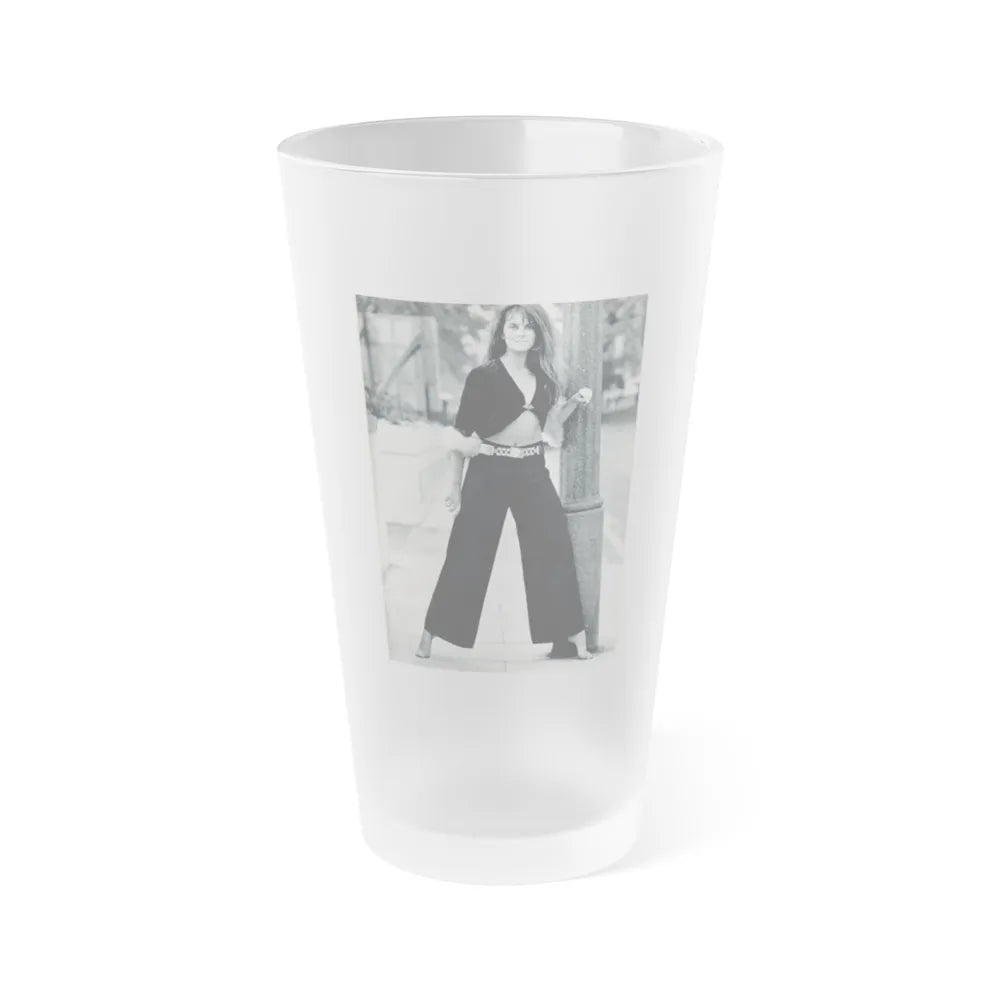 Caroline Munro #242 (Vintage Female Icon) Frosted Pint Glass 16oz-16oz-Frosted-Go Mug Yourself