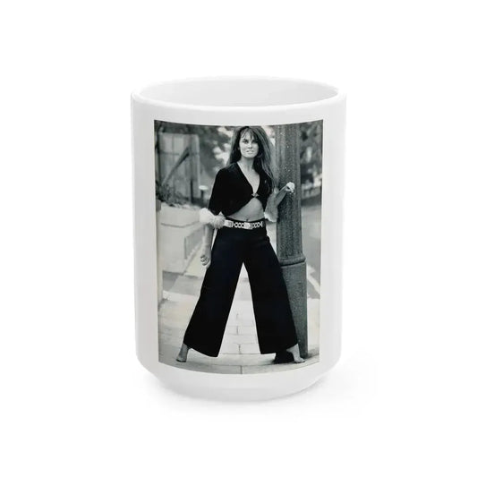 Caroline Munro #242 (Vintage Female Icon) White Coffee Mug 15oz - Go Mug Yourself