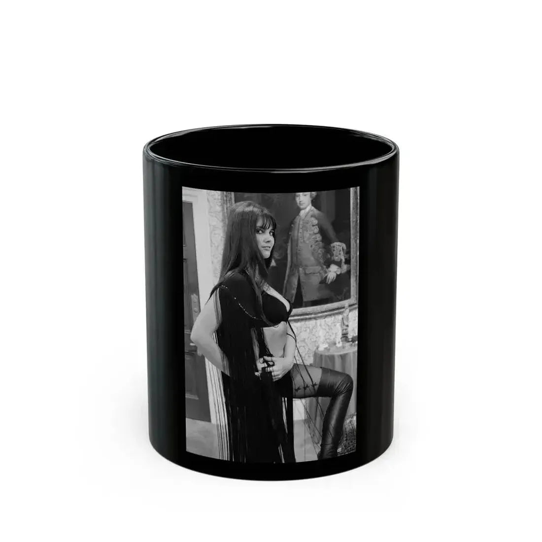 Caroline Munro #243 (Vintage Female Icon) Black Coffee Mug 11oz - Go Mug Yourself