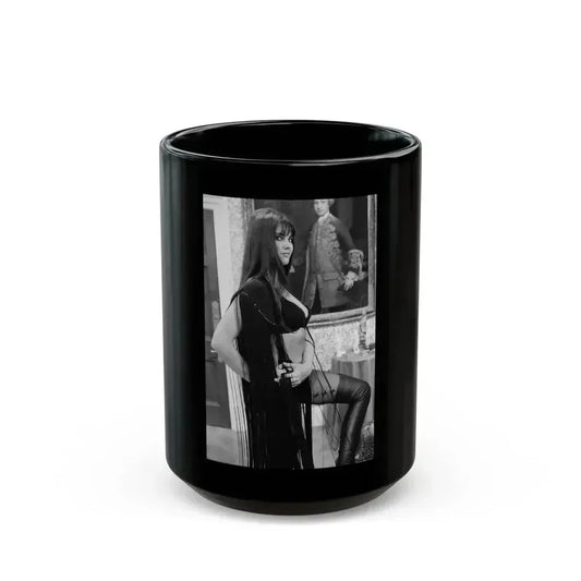 Caroline Munro #243 (Vintage Female Icon) Black Coffee Mug 15oz - Go Mug Yourself