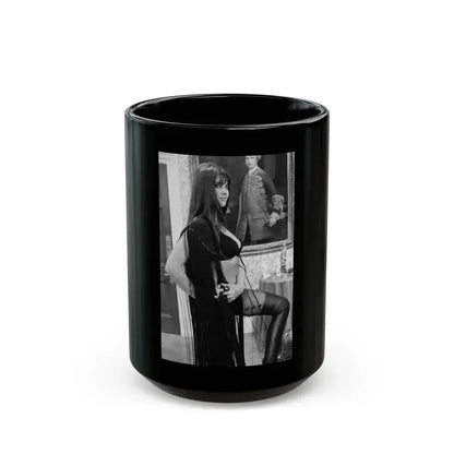 Caroline Munro #243 (Vintage Female Icon) Black Coffee Mug 15oz - Go Mug Yourself
