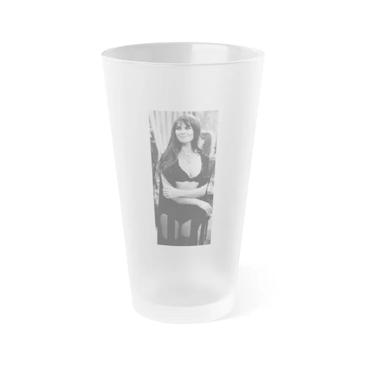 Caroline Munro #244 (Vintage Female Icon) Frosted Pint Glass 16oz-16oz-Frosted-Go Mug Yourself