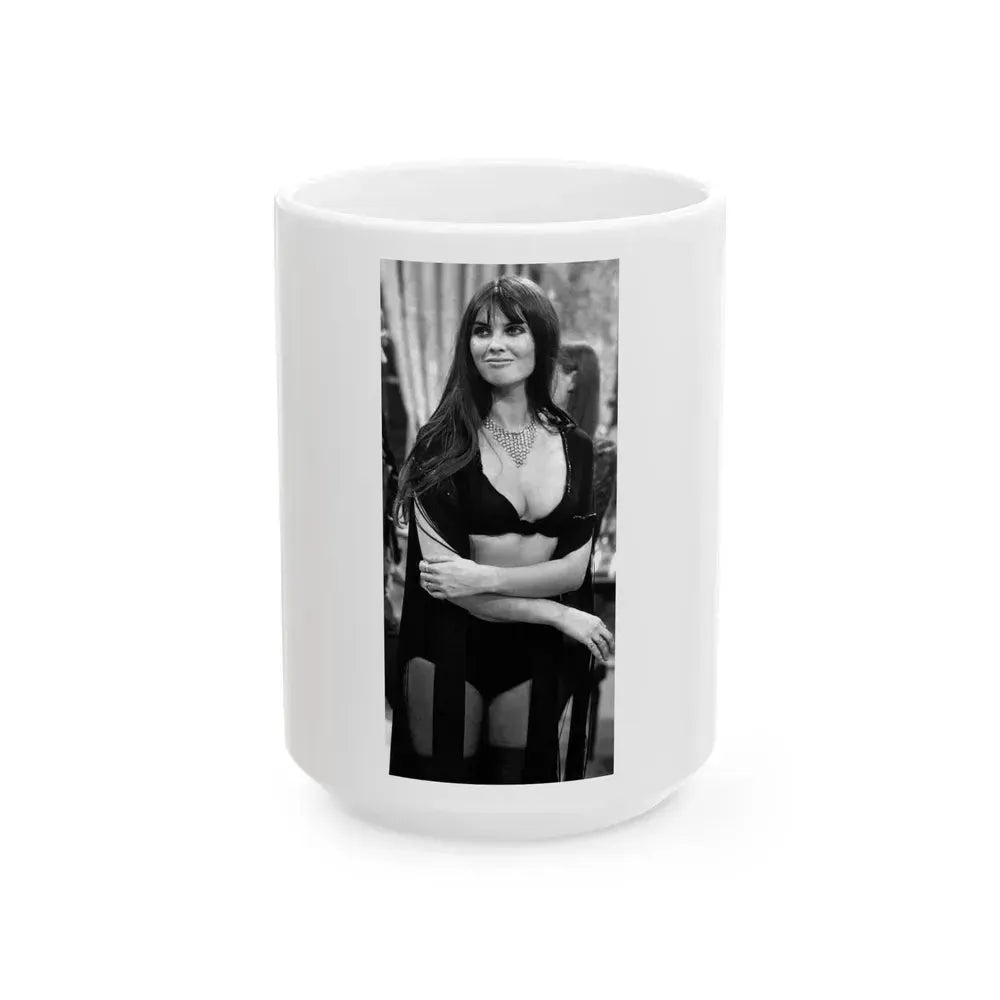 Caroline Munro #244 (Vintage Female Icon) White Coffee Mug 15oz - Go Mug Yourself