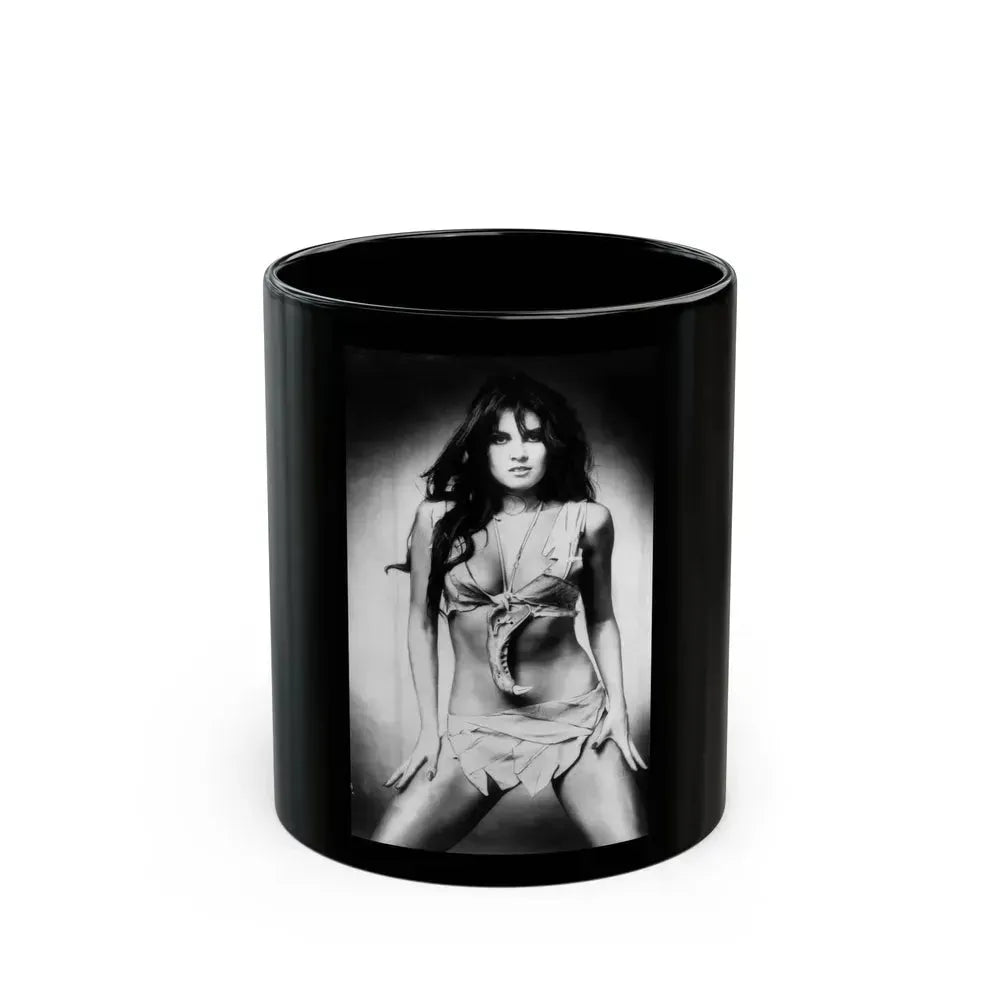 Caroline Munro #246 (Vintage Female Icon) Black Coffee Mug 11oz - Go Mug Yourself