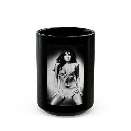 Caroline Munro #246 (Vintage Female Icon) Black Coffee Mug 15oz - Go Mug Yourself