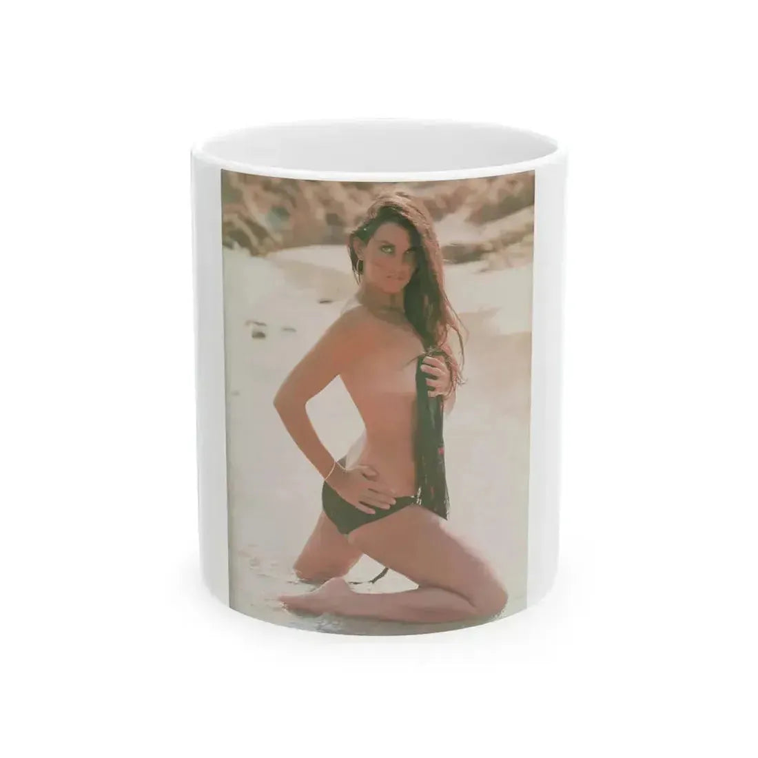 Caroline Munro #250 - Femme Fatales Fall 1992 1 (Vintage Female Icon) White Coffee Mug 11oz - Go Mug Yourself